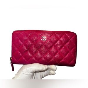 Chanel Caviar Leather Pink Wallet w/COA